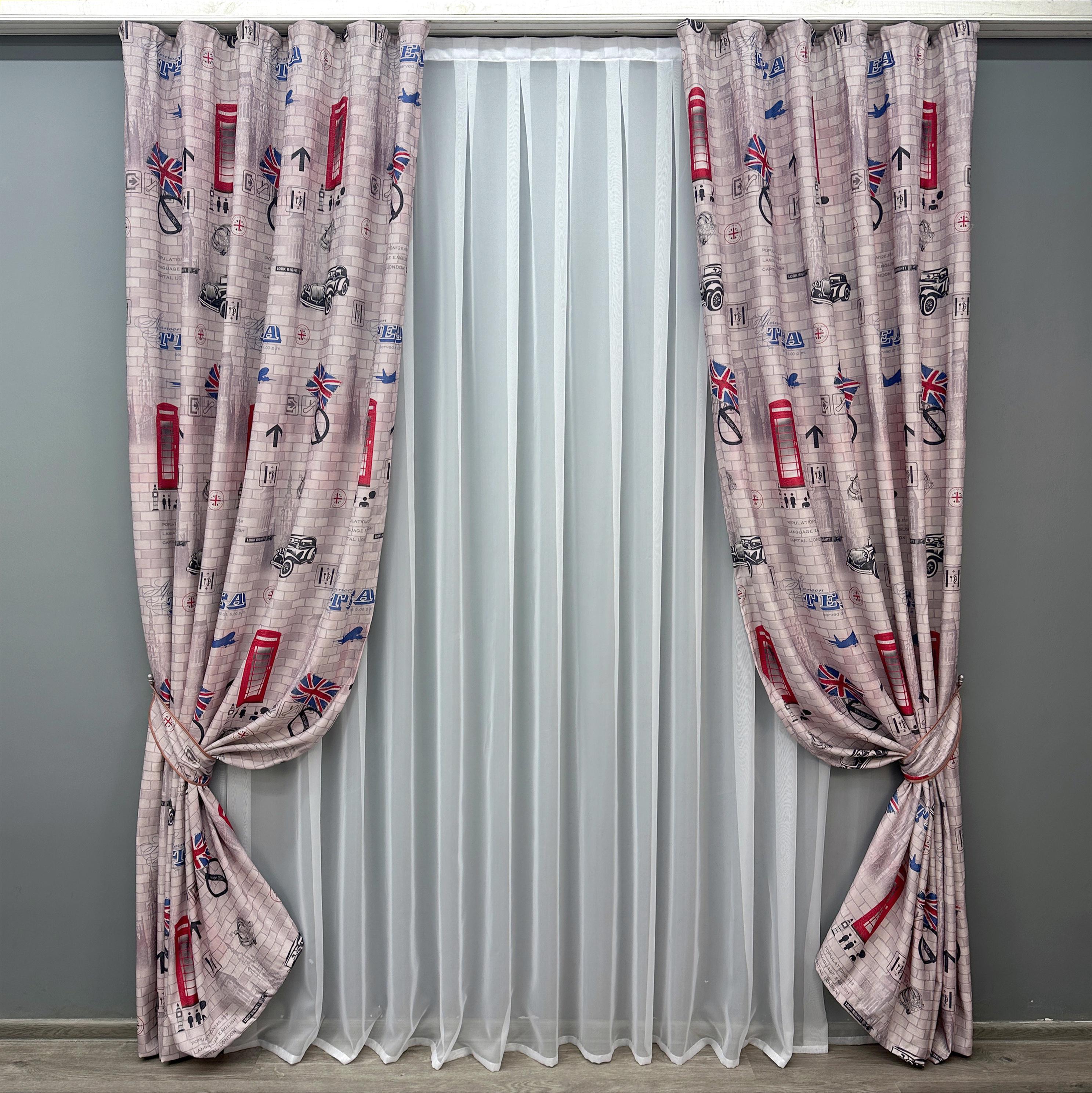 Комплект фотоштор VR-Textil Лондон № 913ш 150х270 см 2 шт. Серый (30-038)