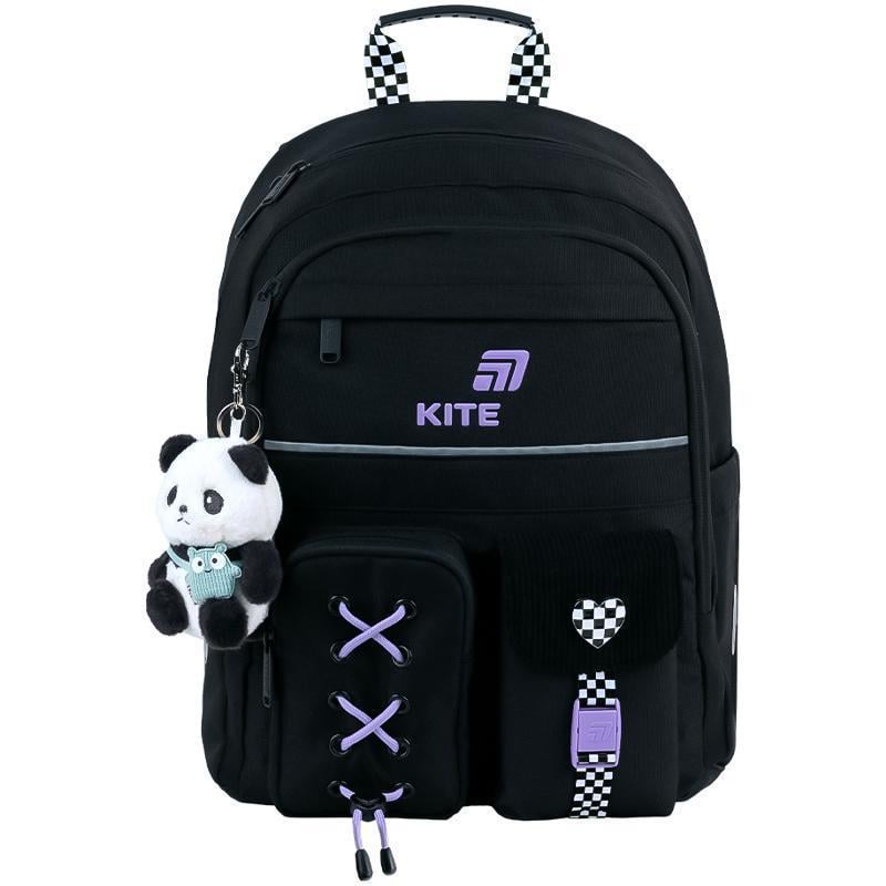 Школьный рюкзак KITE Education Panda Love 13 л Черный (K26-584M-2)