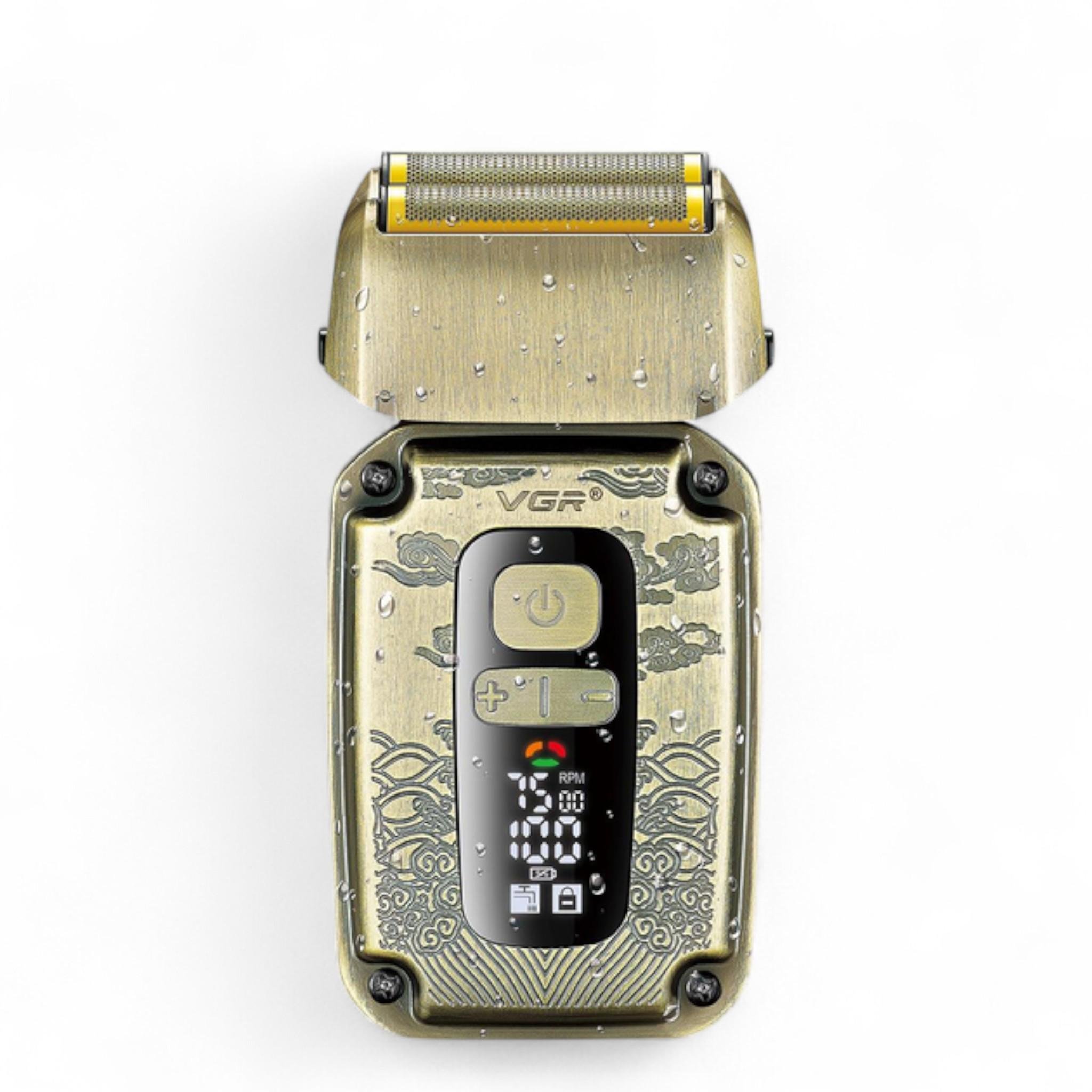 Шейвер VGR V-337Gold титанові леза LED-дисплей вологозахист IPX6 у металевому корпусі (27571940)