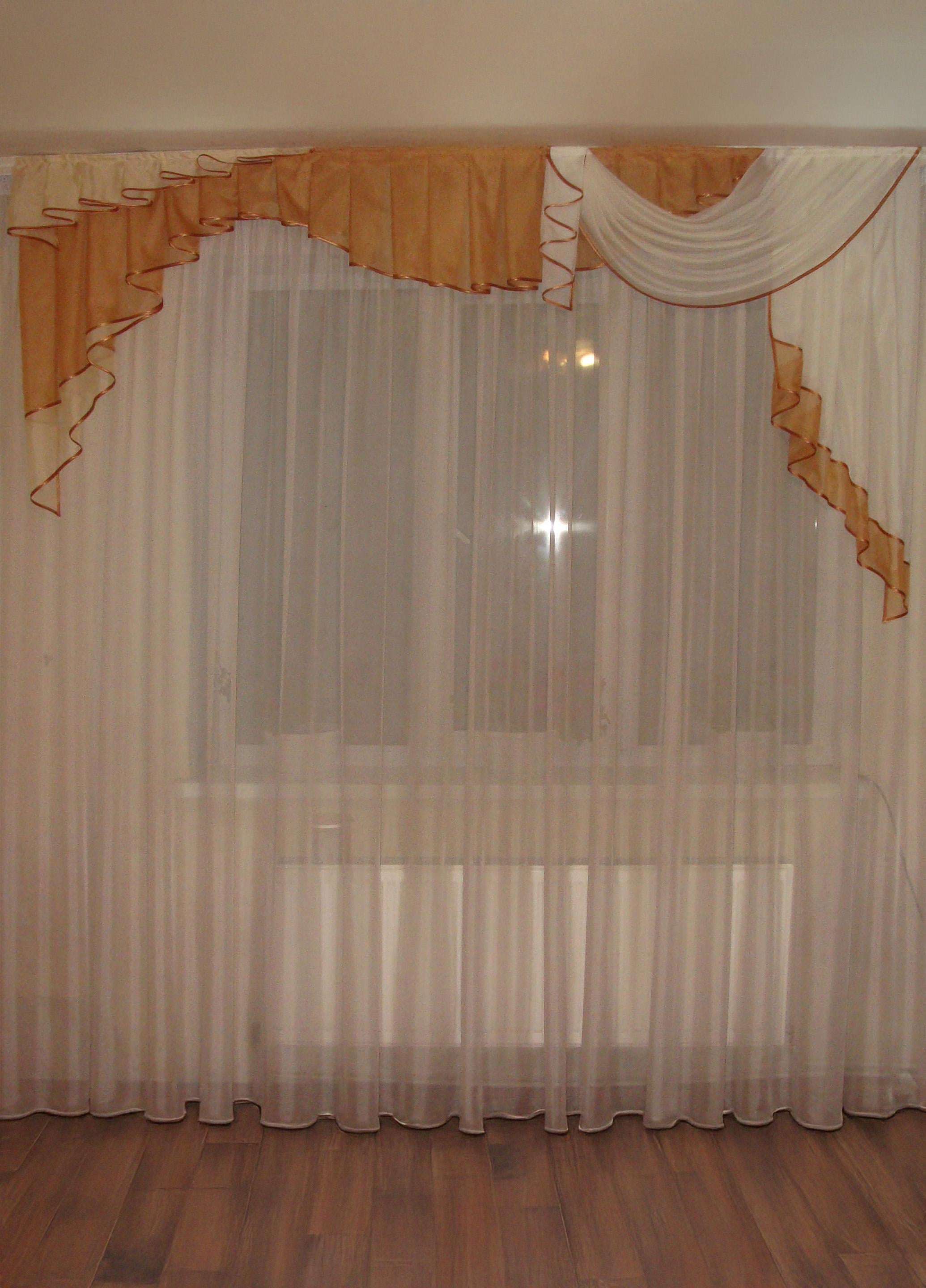 Ламбрекен Firanka Прибой карниз 250 см Коричневый с бежевым (75_3_2,5м)