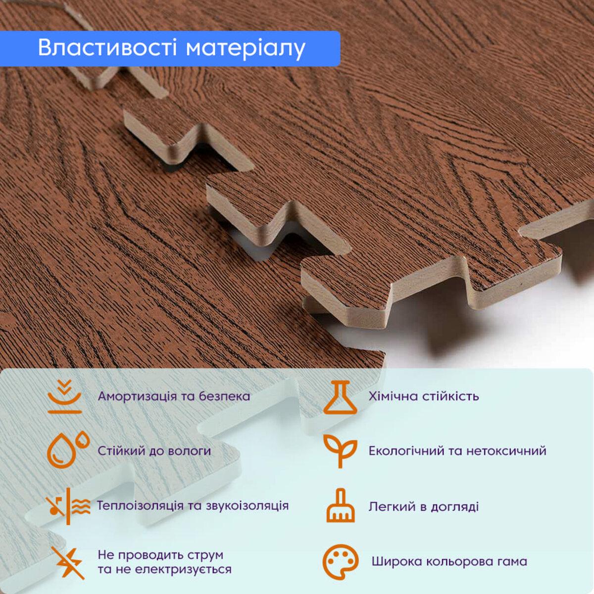 Пазл МР10 модульное напольное покрытие 600x600x10 мм Темное дерево (SW-00000212) - фото 3