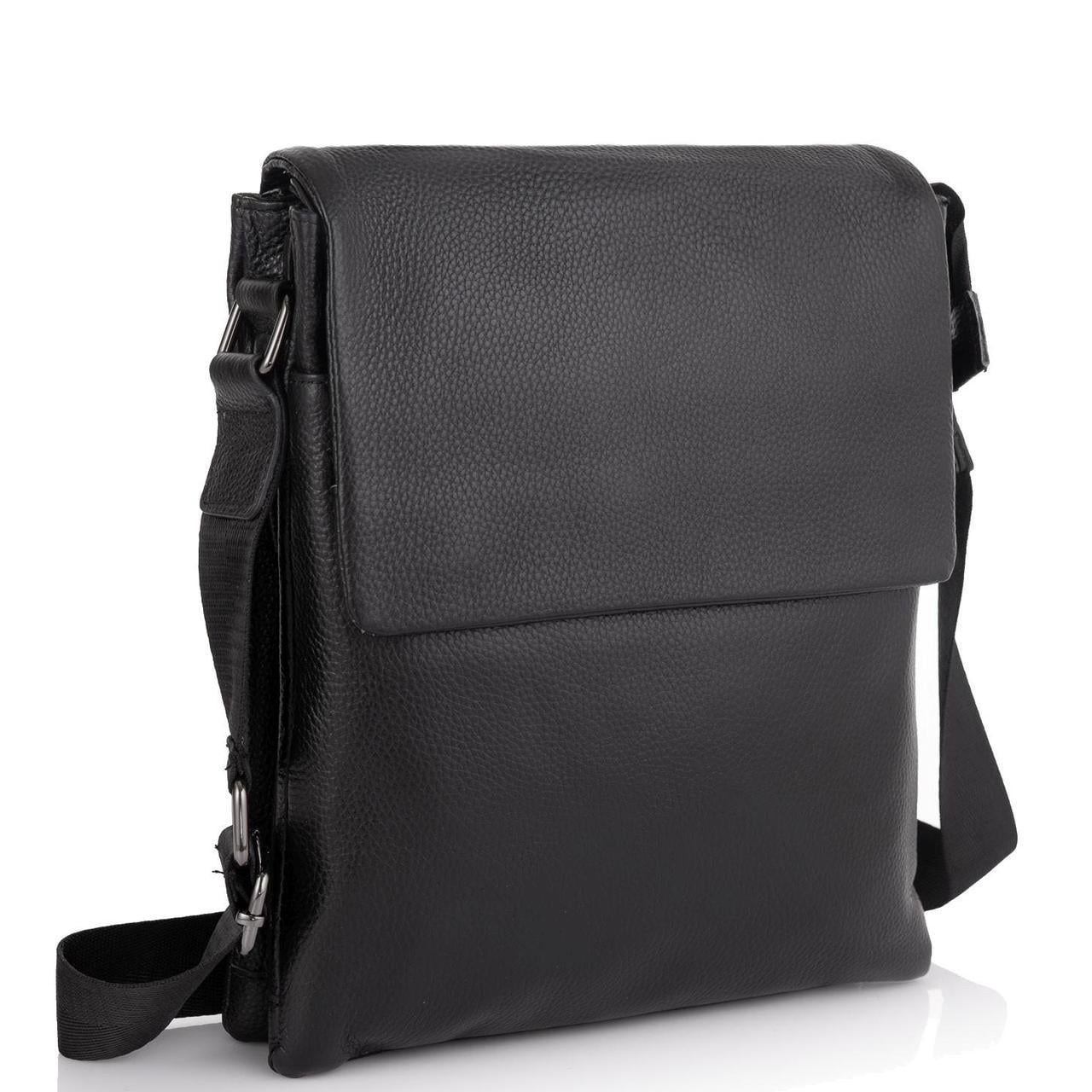 Мужская сумка кожаная Tiding Bag A25F-8873A с клапаном Черный (2656559019)