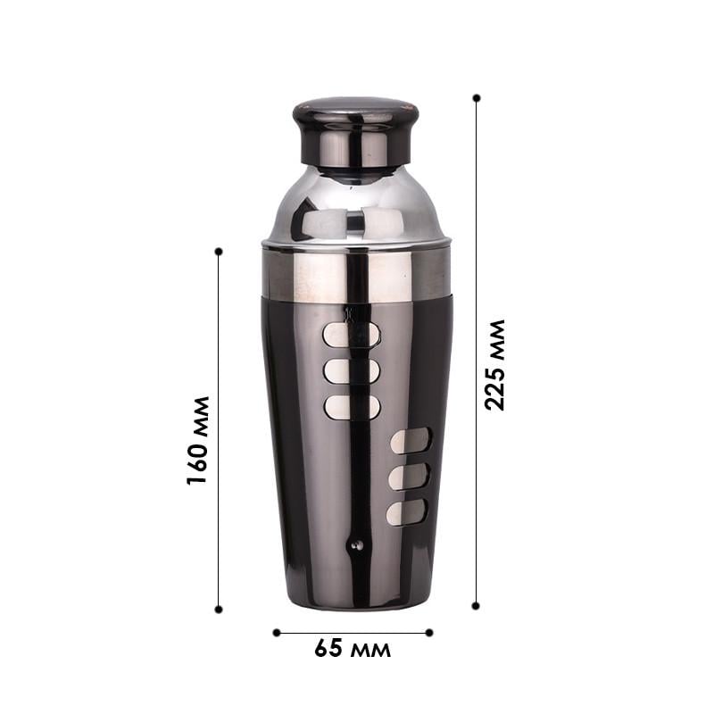 Шейкер для коктейлей Lesko FS7263 из нержавеющей стали 600 мл Black (2662091744) - фото 5 Шейкер для коктейлей Lesko FS7263 из нержавеющей стали 600 мл Black (2662091744) - фото 5