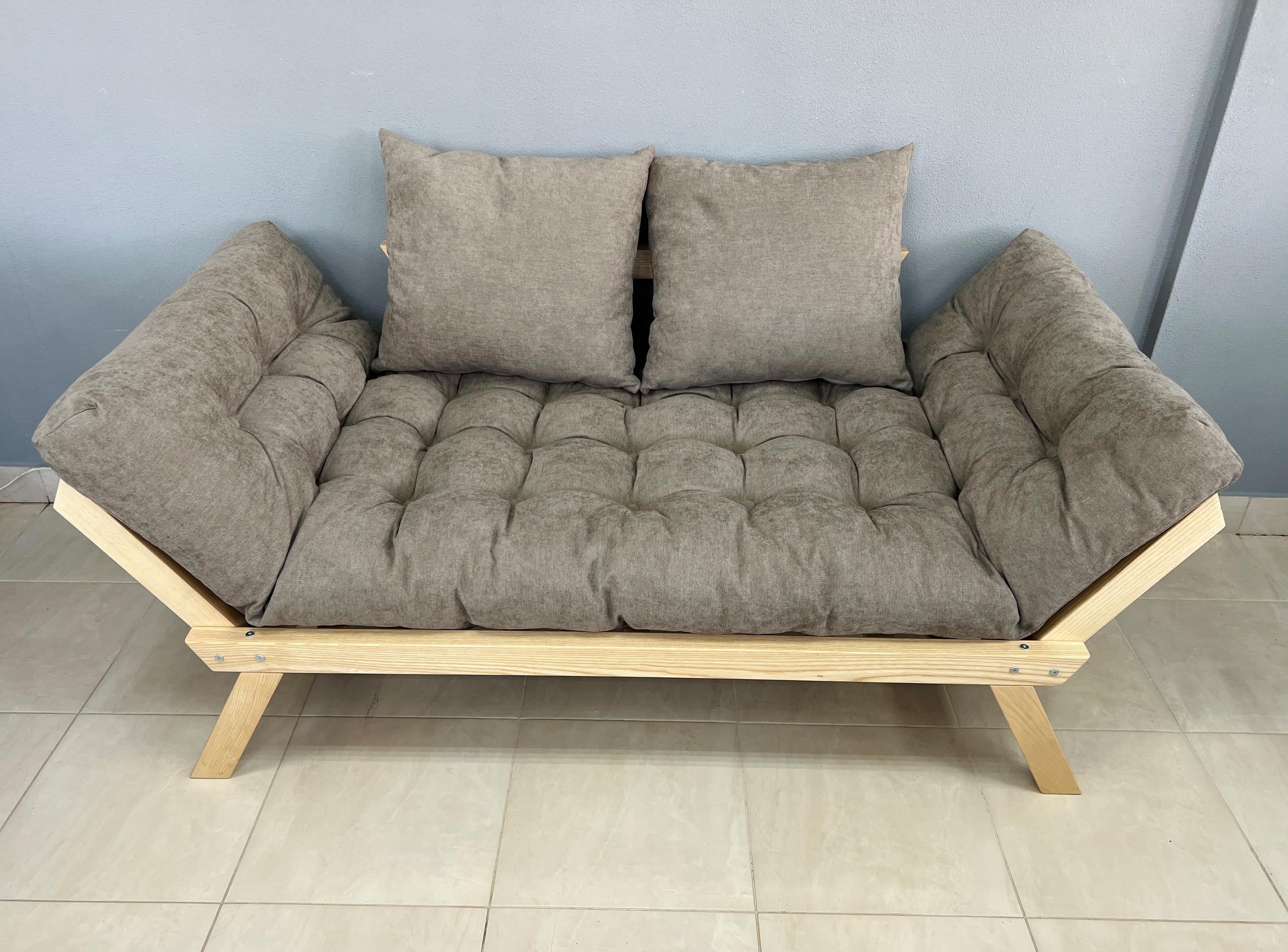 Диван деревянный Woody Нью-Йорк раскладной ясень Натуральный/Коричневый (47564) Диван деревянный Woody Нью-Йорк раскладной ясень Натуральный/Коричневый (47564)