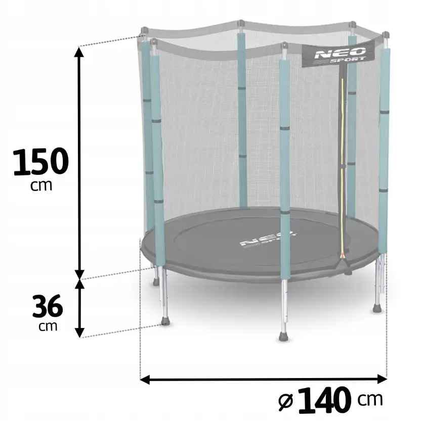 Батут Neo-Sport із зовнішньою сіткою 140 см (NS-04Z230F_tehnNM) - фото 2 Батут Neo-Sport із зовнішньою сіткою 140 см (NS-04Z230F_tehnNM) - фото 2