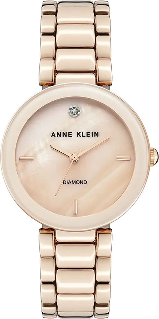 Наручные часы женские Anne Klein AK/1362BMRG с инкрустацией камнями Перламутровый/Розовое золото
