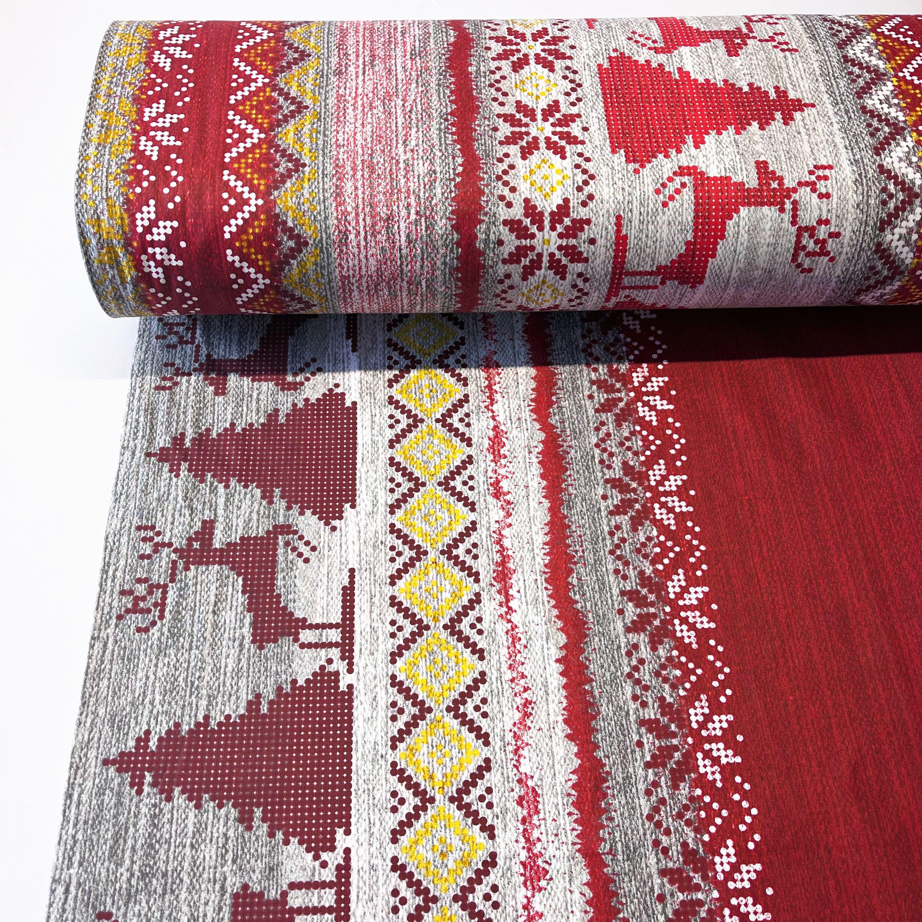 Ткань для постельного белья новогодний лес ранфорс 240 см Красный (8/22202/20)