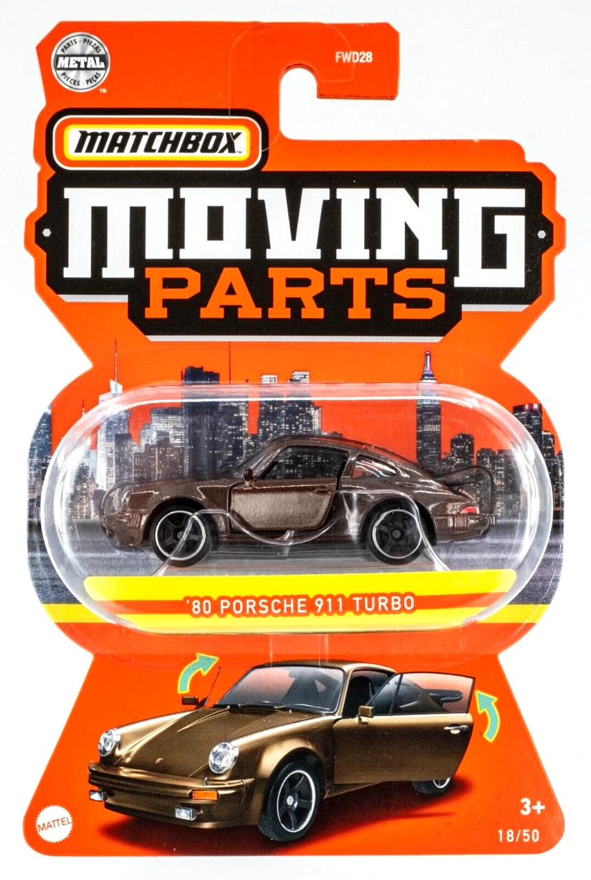 Игрушечная машинка Matchbox 80 Porsche 911 Turbo 2022 Moving Parts №18 (HFM54)