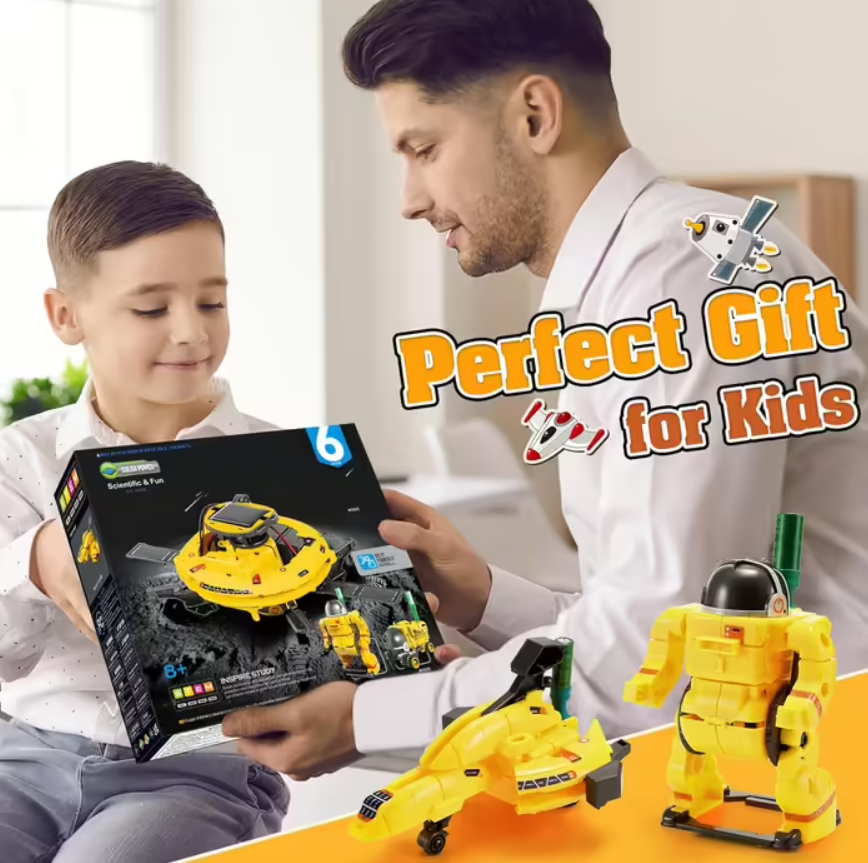 Конструктор STEM науковий Робот на сонячній батареї 6в1 Жовтий (СТЕМ3) - фото 3 Конструктор STEM науковий Робот на сонячній батареї 6в1 Жовтий (СТЕМ3) - фото 3