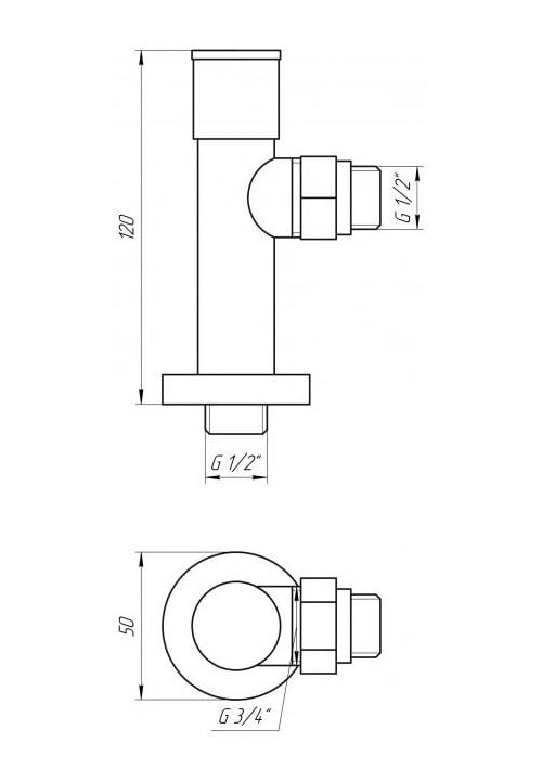 Набір подовжених кутових кранів Solomon 7777 1/2" з американкою Chrome - фото 4 Набір подовжених кутових кранів Solomon 7777 1/2" з американкою Chrome - фото 4