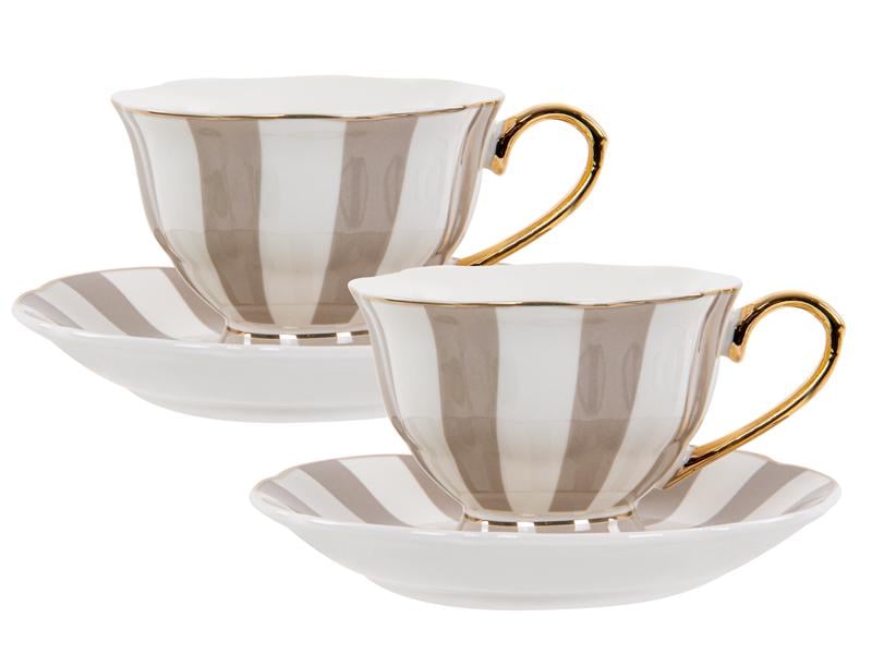 Набір чайних чашок порцелянових з блюдцем Lefard Hanna на 2 персони 220 мл (922-049)