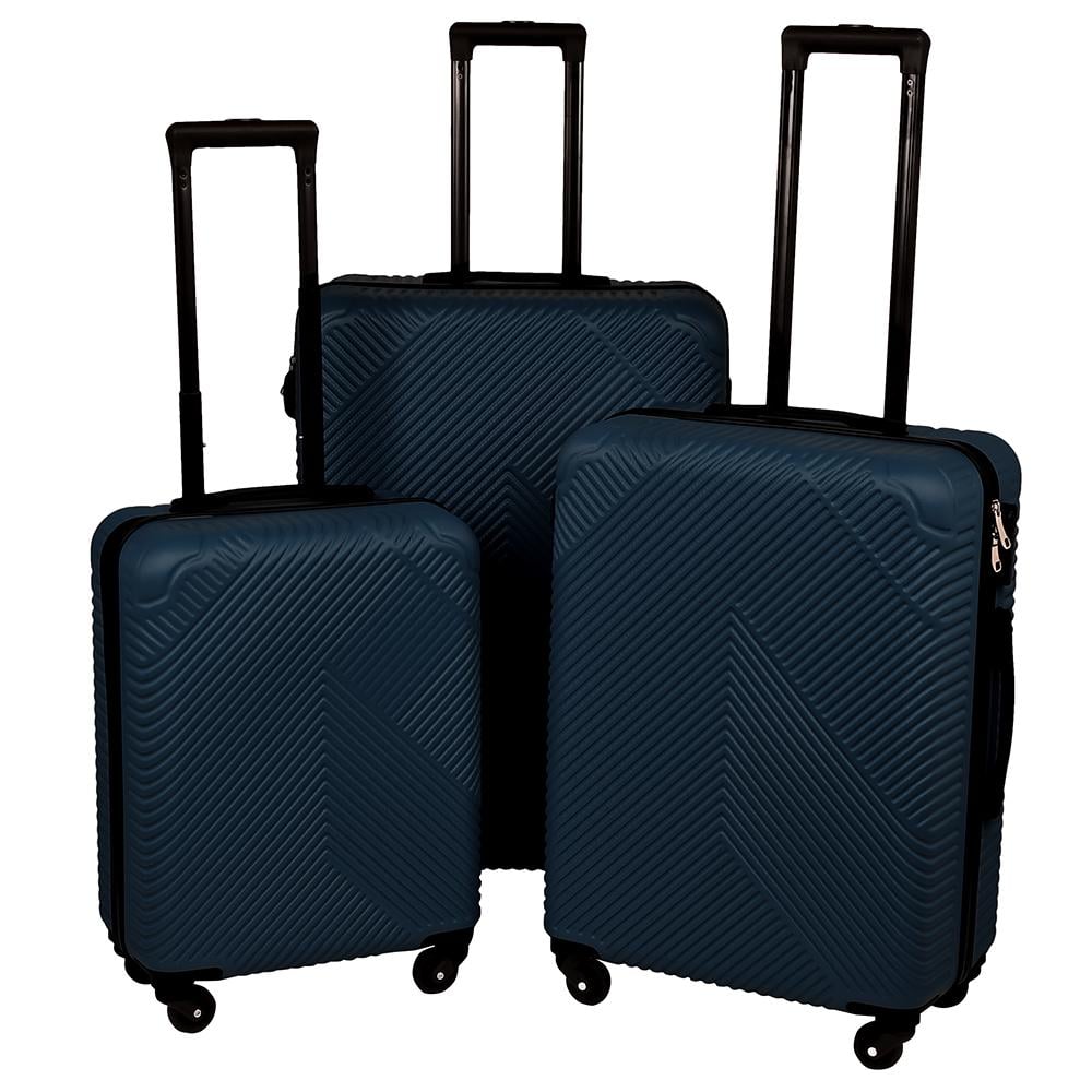 Набір валіз Stenson R33422-DB пластикові з металом висувні ручки 3 шт. 20"/24"/28" Синій (637e1667)