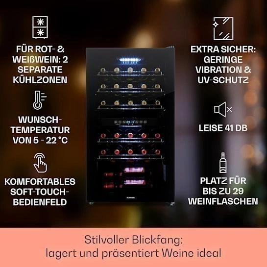 Винний холодильник KLARSTEIN Shiraz 29 Duo (10035846) - фото 2 Винний холодильник KLARSTEIN Shiraz 29 Duo (10035846) - фото 2