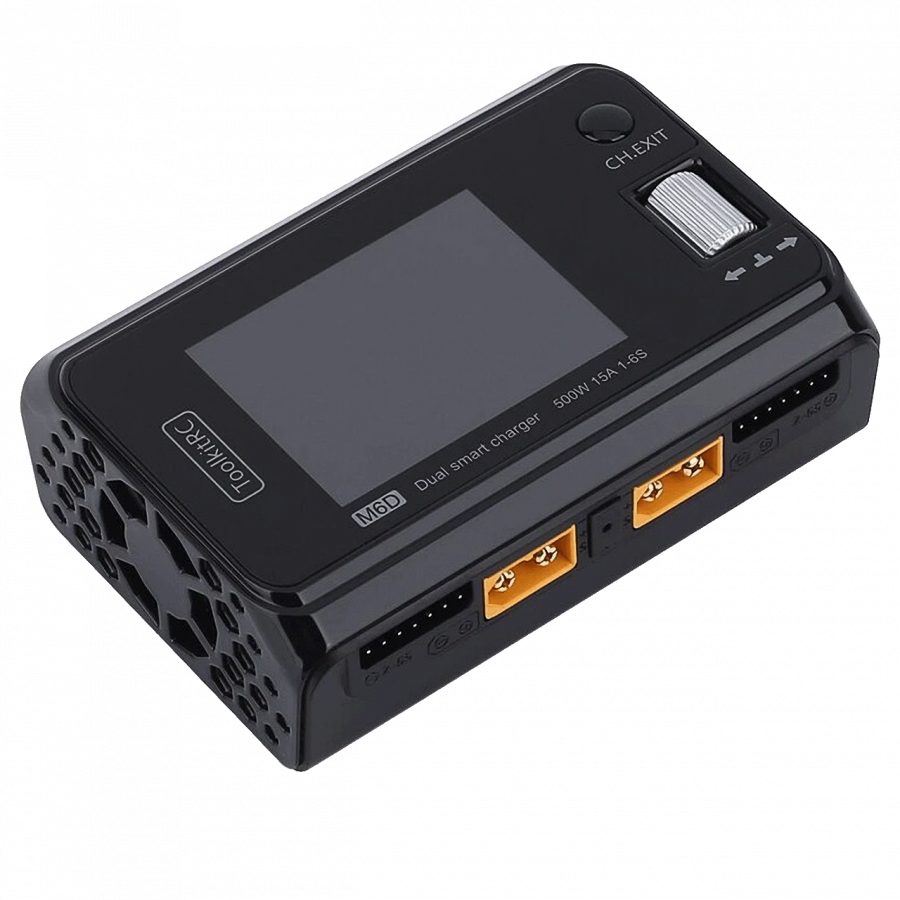 Зарядний пристрій для акумуляторів ToolkitRC M6D DC 500W 25A SYNC з блоком живлення S-520-26 26V 20A - фото 5 Зарядний пристрій для акумуляторів ToolkitRC M6D DC 500W 25A SYNC з блоком живлення S-520-26 26V 20A - фото 5