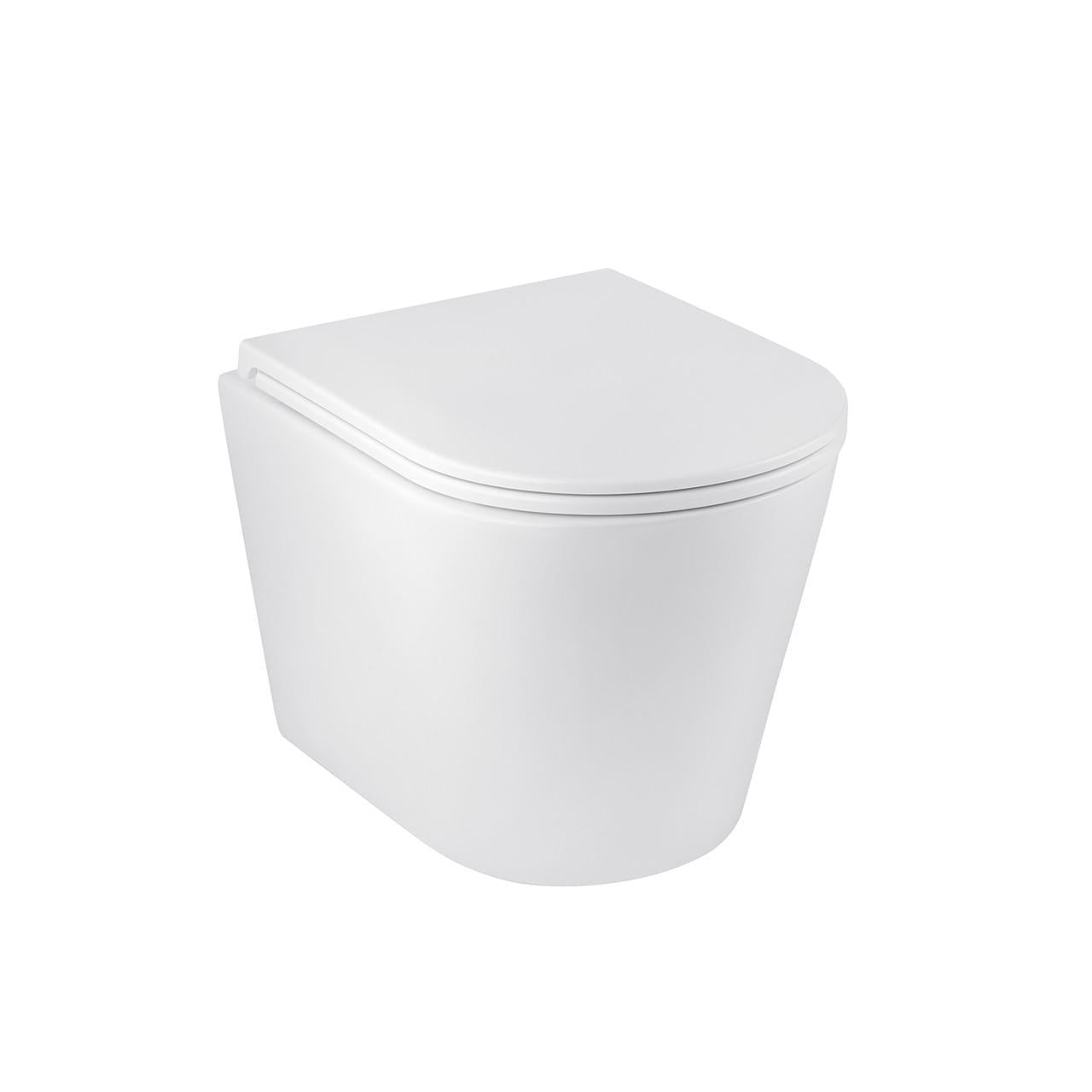 Унітаз підвісний безобідковий Kroner Armada WHI513636 RIMLESS з сидінням Slim Duroplast/Soft-close/Quick R