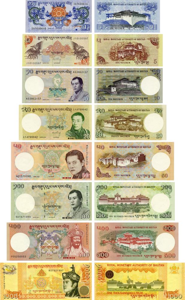 Коллекционный набор из 8 банкнот 2008-2020 UNC 1/5/10/20/50/100/500/1000 нгултрумов