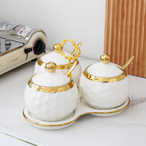 Набір банок на підставці для зберігання 6862 7 пр. Білий (4361022)