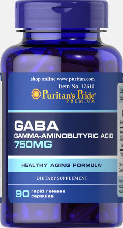 Витамины Puritan's Pride Gaba 750 mg 90 капс.