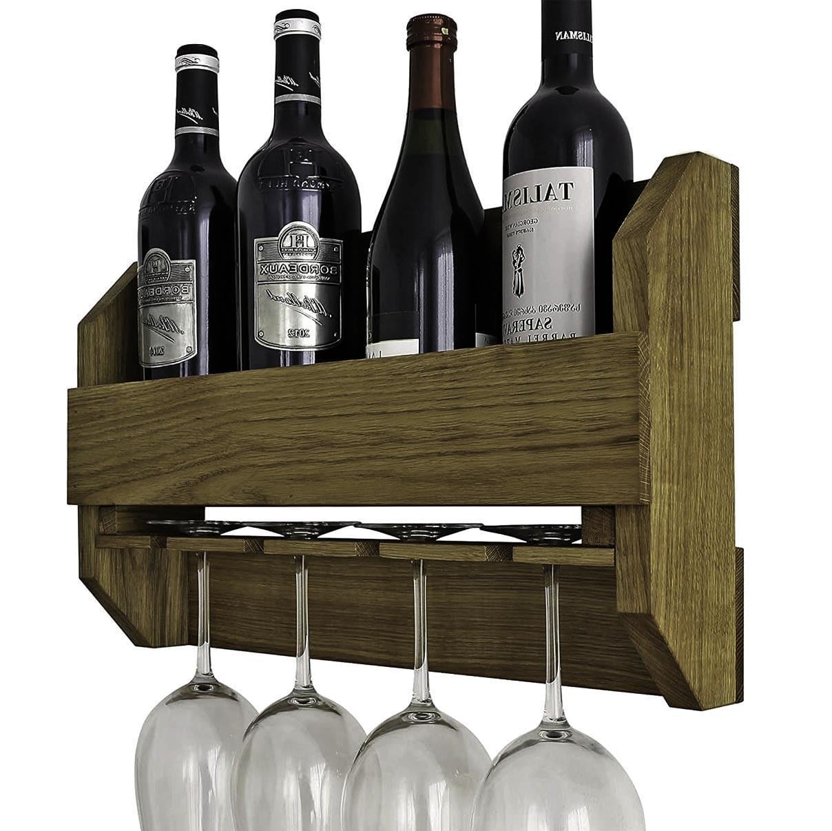 Полка для вина настенная из дерева Такаи Мускат (ПНК-023907)