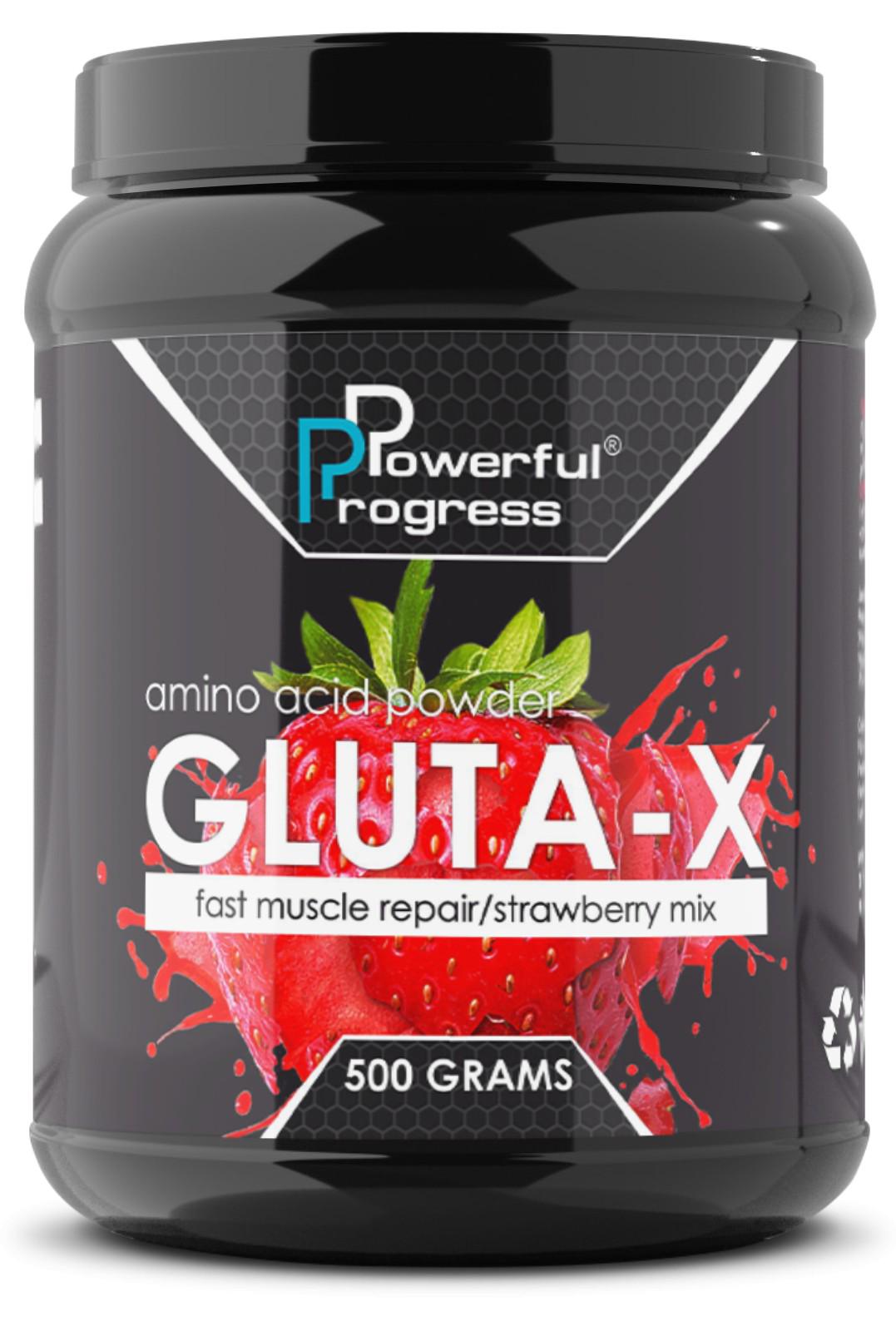 Амінокислота Powerful Progress Gluta-X полуниця 500 г