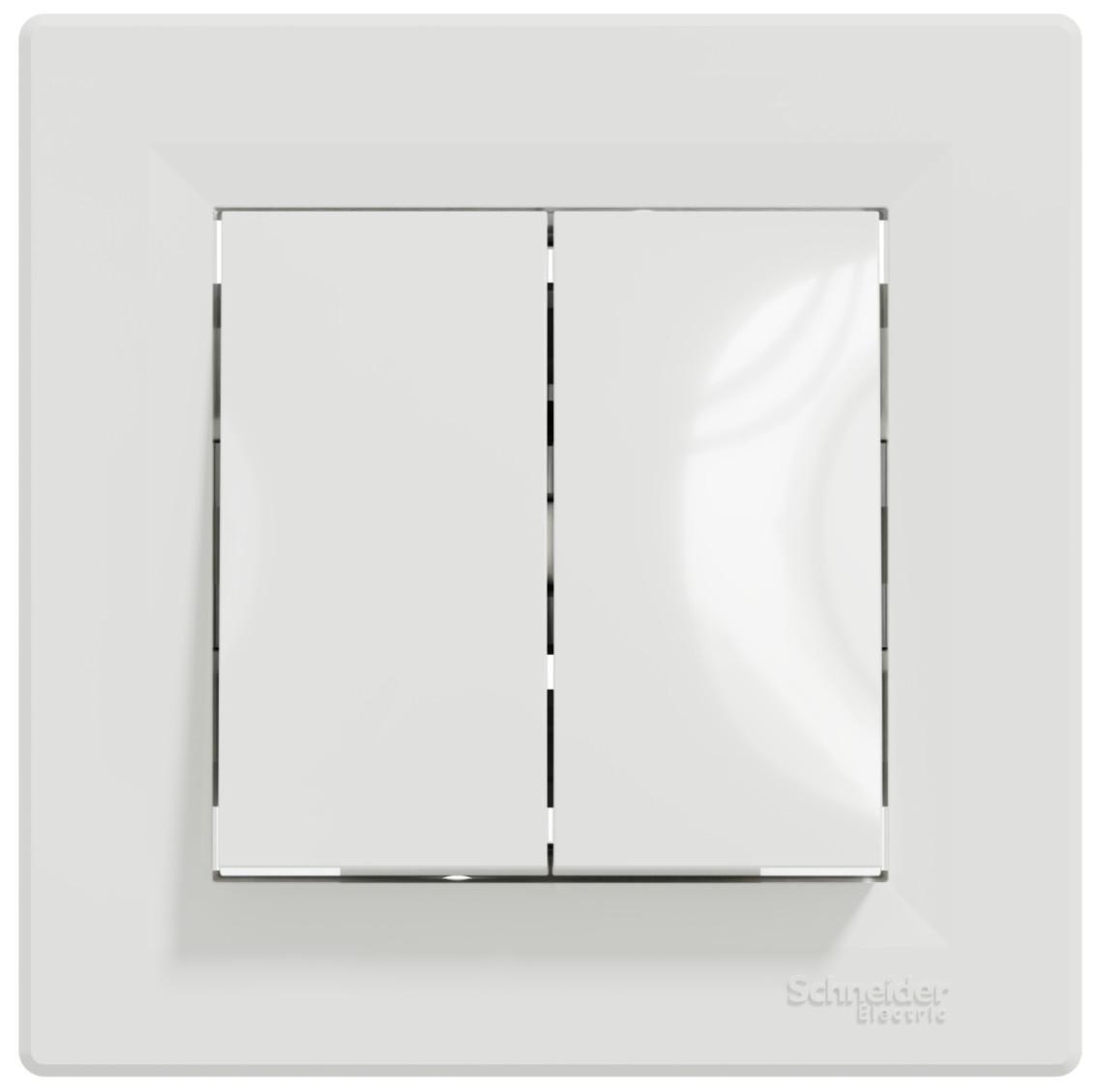 Выключатель двухклавишный Schneider Electric Asfora с рамкой Белый (27548736) Выключатель двухклавишный Schneider Electric Asfora с рамкой Белый (27548736)