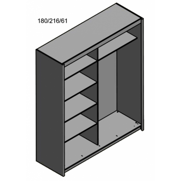 Шкаф-купе двухдверный Gerbor Holding Марио 180 ЛДСП Венге - фото 2