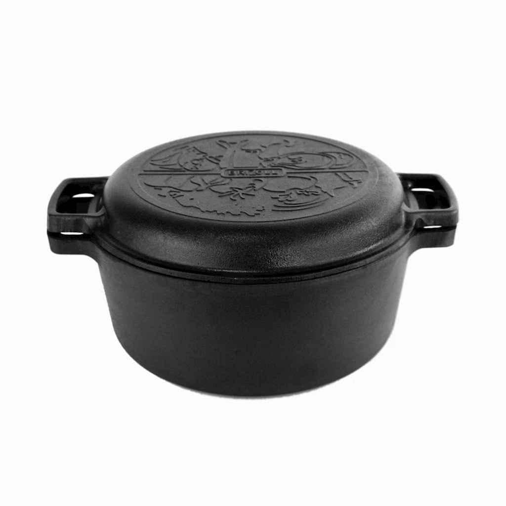 Кастрюля Brizoll 4 л с чугунной крышкой-сковородкой (842838)