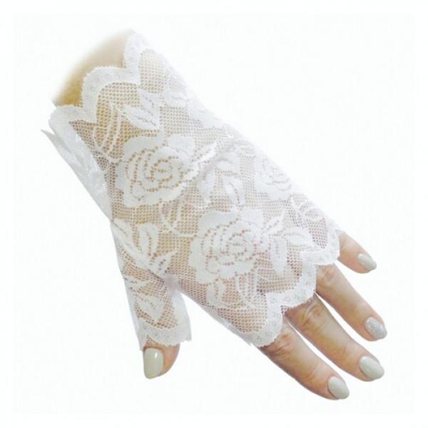Декор на Хэллоуин Seta Перчатки митенки гипюровые (13-863WT)