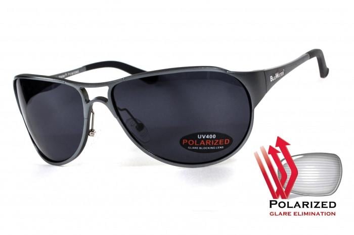 Очки поляризационные BluWater Alumination-3 Gun Metal Polarized Серый