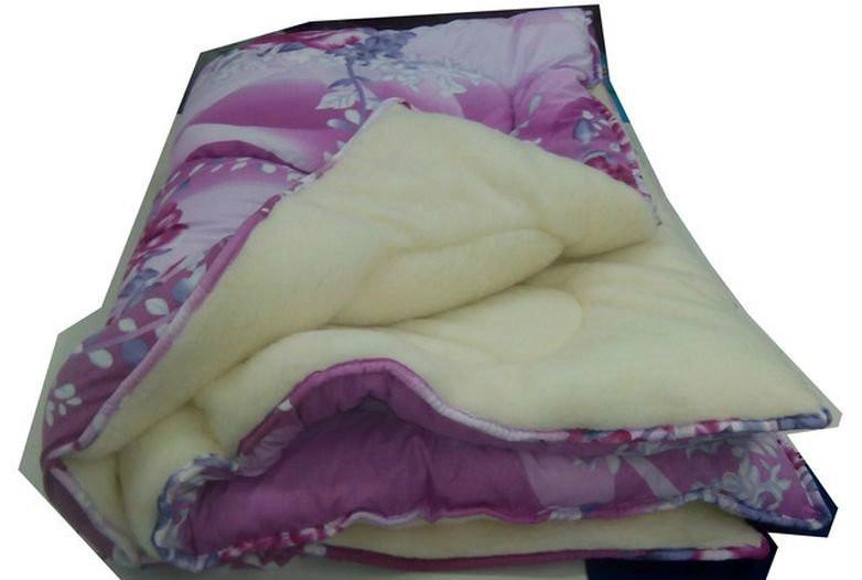 Одеяло полуторное из овечьей шерсти Лери Макс Сиреневый (17443)