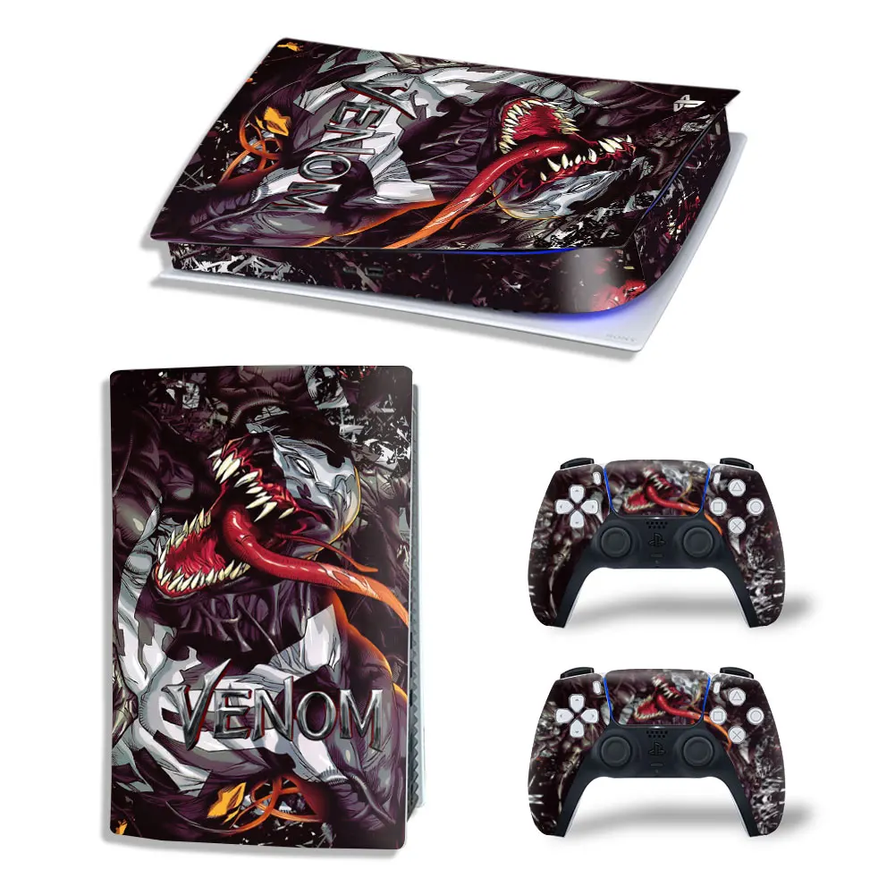 Виниловая наклейка для Sony PlayStation PS5 Venom 360 Black/Silver