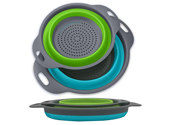 Дуршлаг складной большой и маленький Голубой/Салатовый (307-8723552)