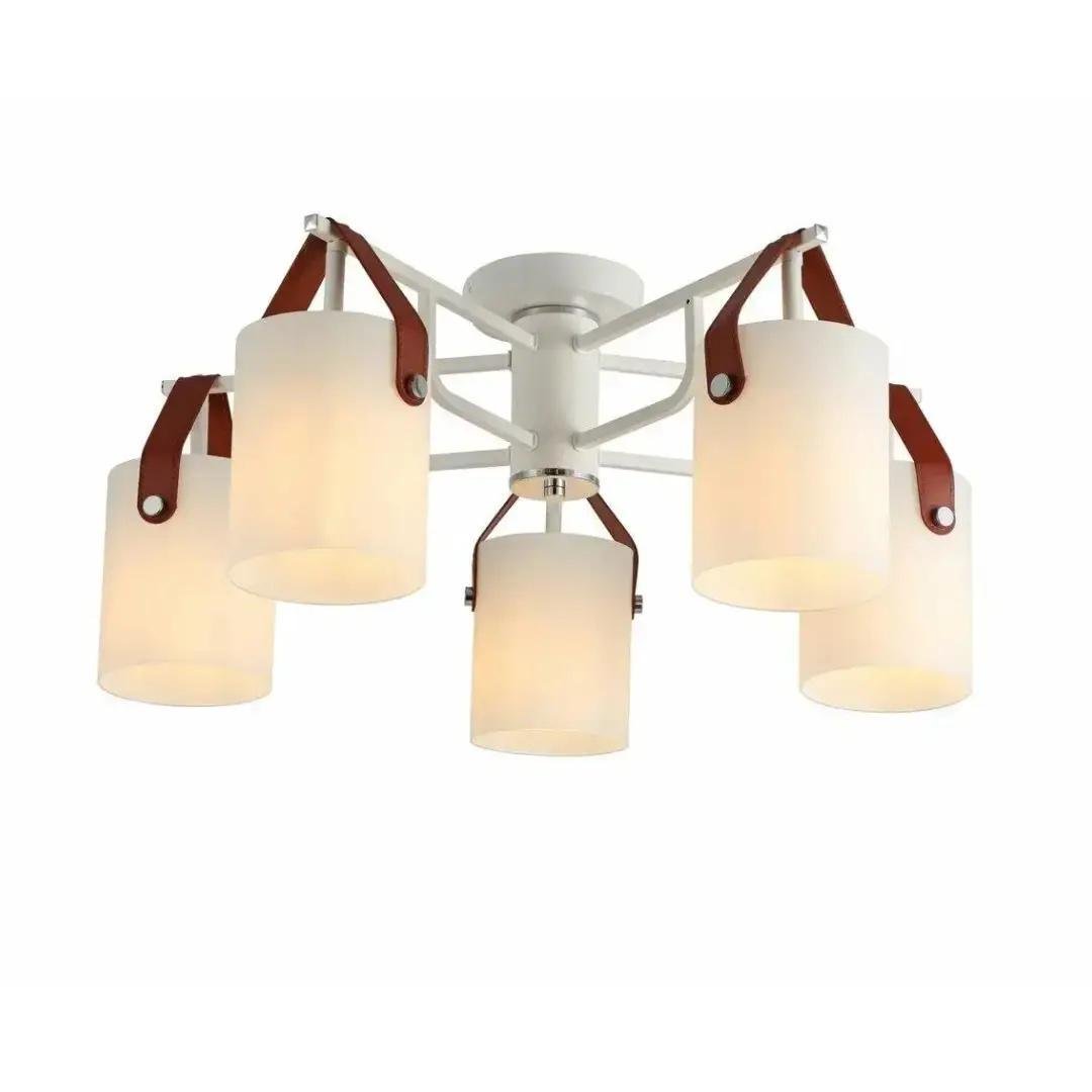 Люстра потолочная Valeso на шесть матовых плафонов Е27 IP20 G 321035/5 CR+Matt Белый/Хром (28686995)