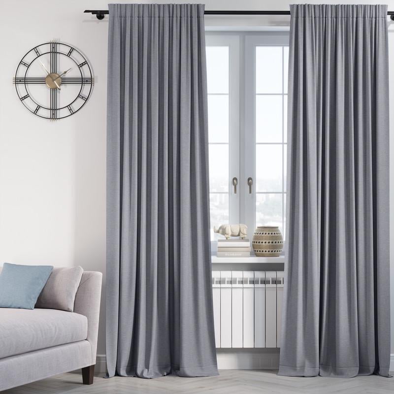 Комплект штор Lux Portiery CALIFORNIA микровелюр двойной 300x285 см 2 шт. Серый (MD 1174)