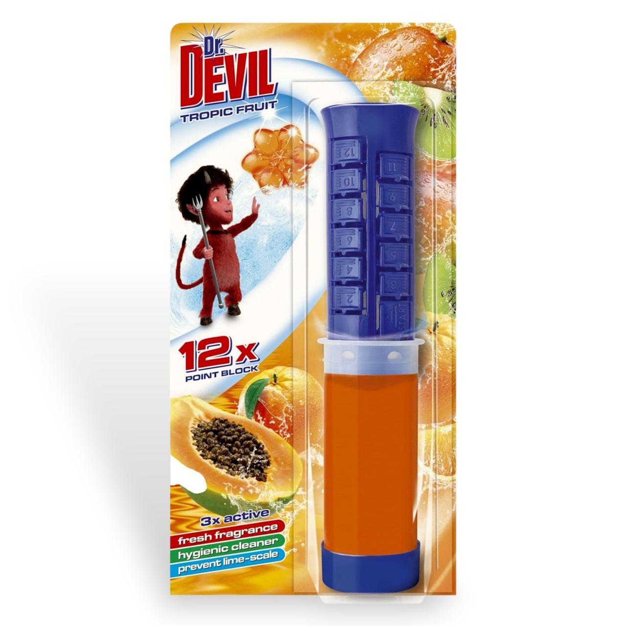 Блок туалетний точковий Dr. Devil Тропічні фрукти 75 мл
