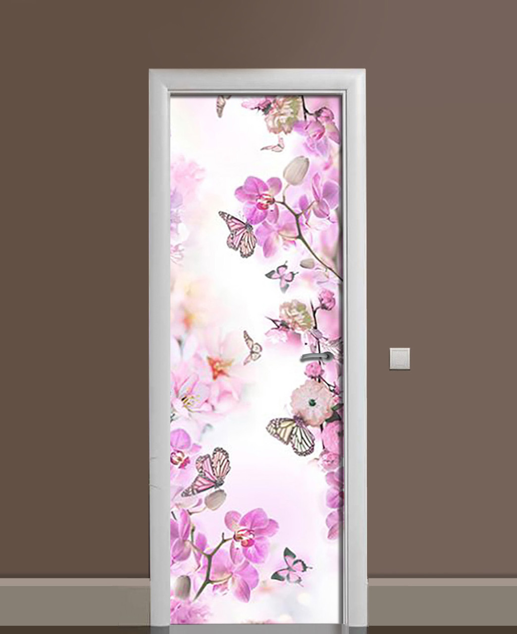 Наліпка 3D на двері Zatarga "Пурхаюча крихкість" вінілова 650х2000 мм