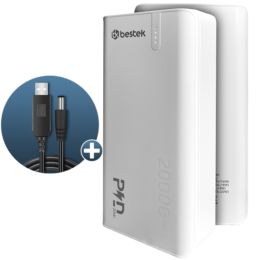 Аккумулятор наружный с быстрой зарядкой Bestek BK77489 20000 mAh QC 3.0 PD 22,5 W Белый (bd2d9a79) - фото 7