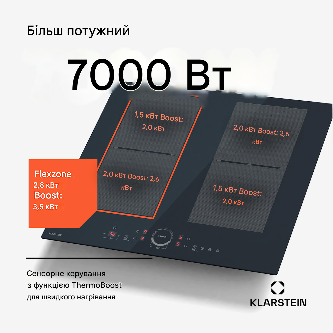 Варильна поверхня індукційна KLARSTEIN Delicatessa 60 Flex 7000 Вт (10046555) - фото 4 Варильна поверхня індукційна KLARSTEIN Delicatessa 60 Flex 7000 Вт (10046555) - фото 4