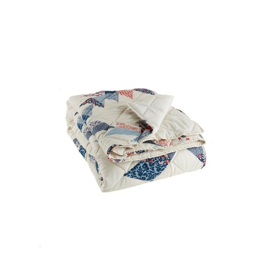 Плед стеганый 140x200 см Белый/Синий