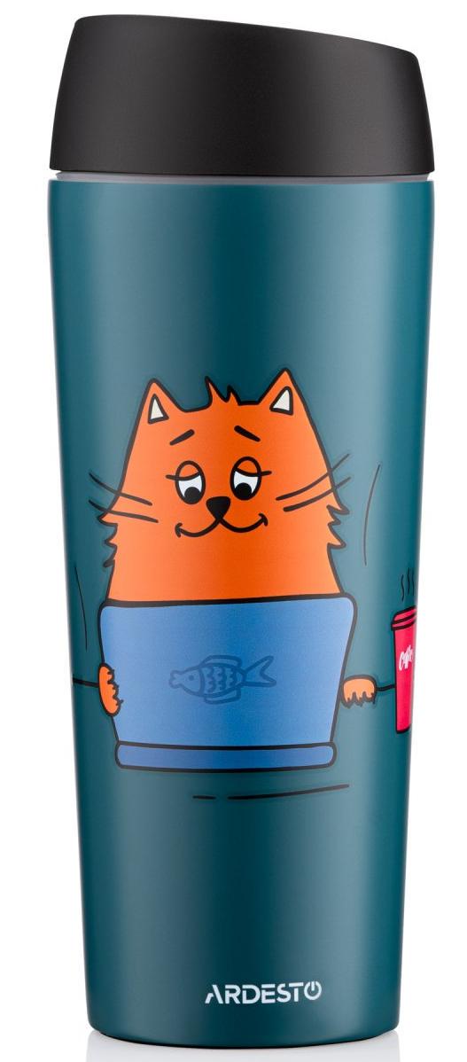 Термочашка Ardesto Coffee Time Red Cat 450 мл Blue (AR2645CG) - фото 1 Термочашка Ardesto Coffee Time Red Cat 450 мл Blue (AR2645CG) - фото 1