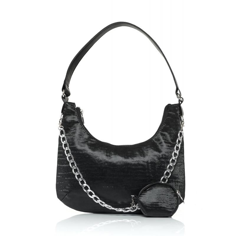 Сумка лодочка жіноча Sambag 32x19x8 см Black