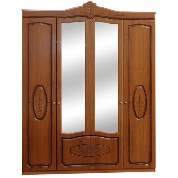 Розпашна шафа Світ Меблів Катрін 4Д в спальню 1780x595x2330 ДСП/МДФ Горіх