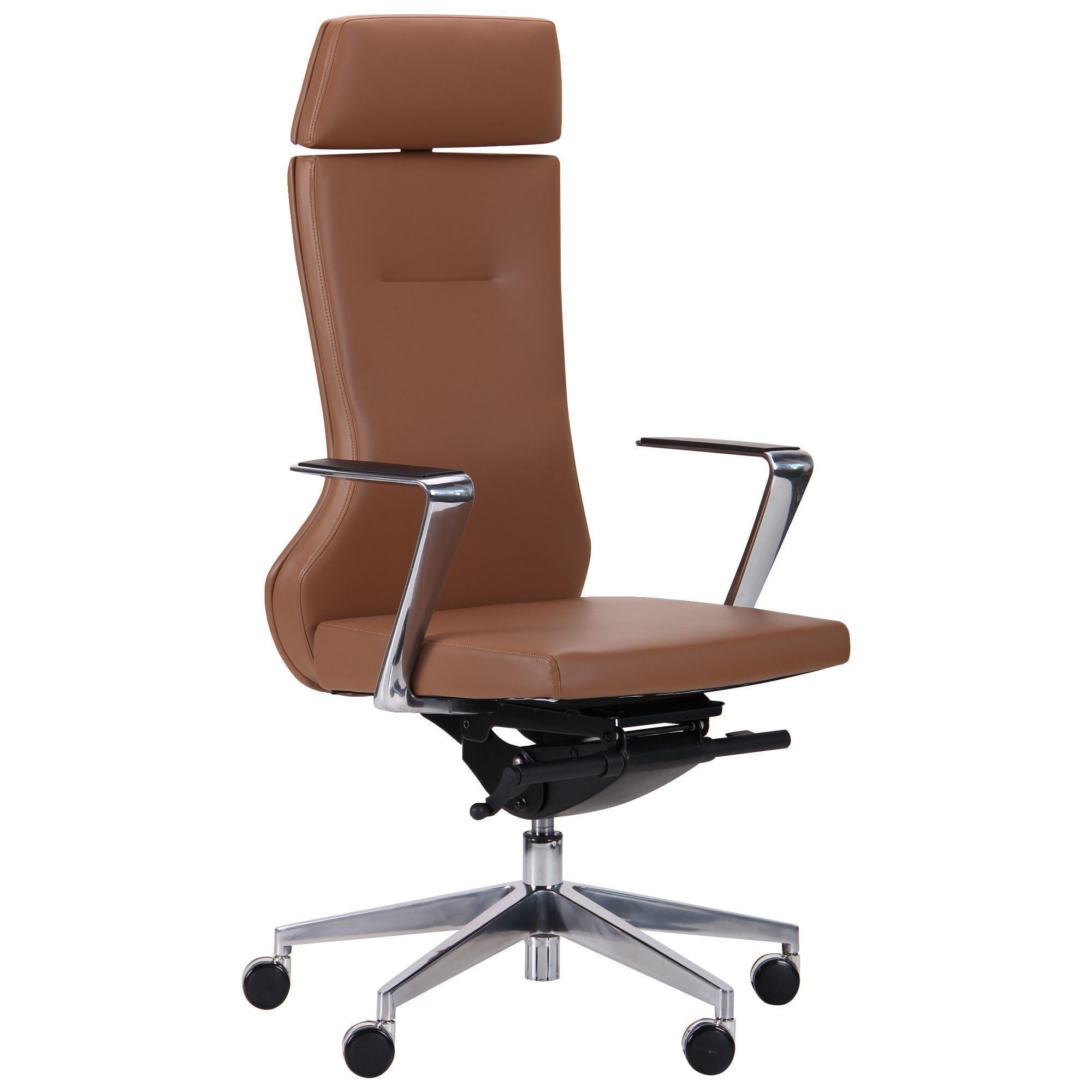 Офисное кресло AMF Marc HB 1220+80х660х620 Алюм/Коричневый