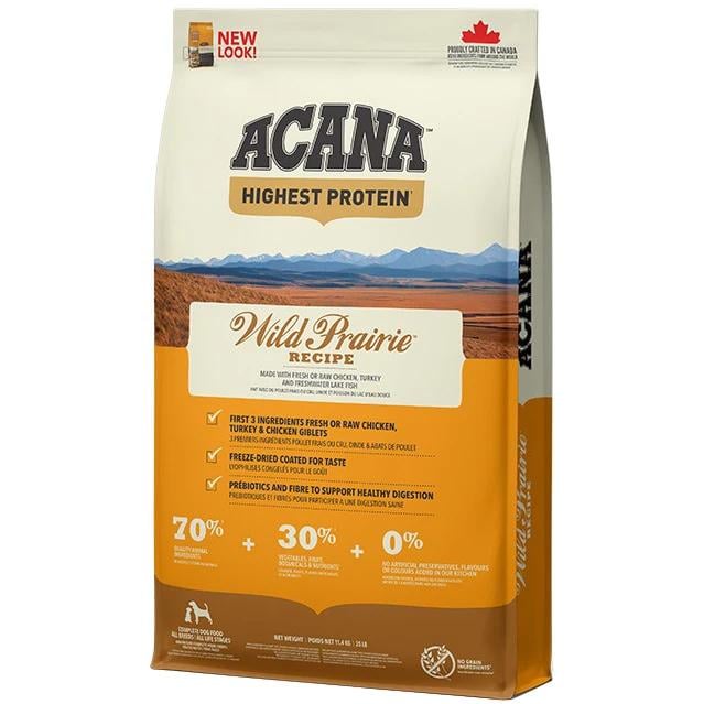 Корм сухий Acana Wild Prairie Dog Recipe для собак усіх порід та вікових груп з куркою та індичкою 11,4 кг (a54011)