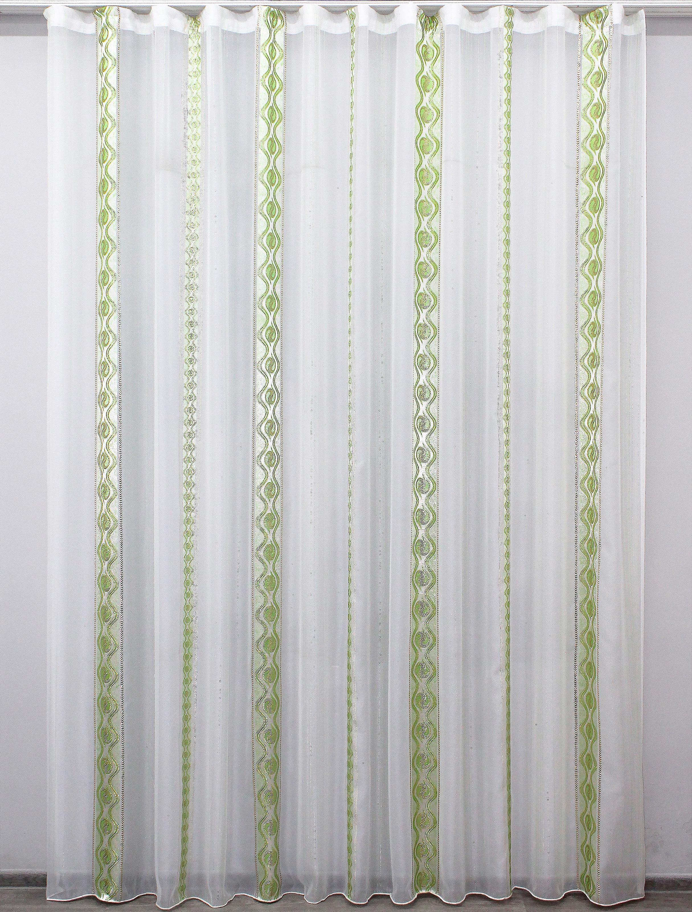 Тюль VR-Textil 1269т креп-шифон 300х270 см Белый/Салатовый/Золотистый (40-170)