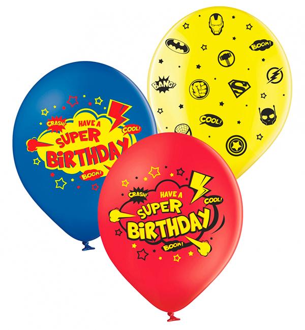 Воздушные шары Super Birthday 5 шт. Ø 30 см (12634971)
