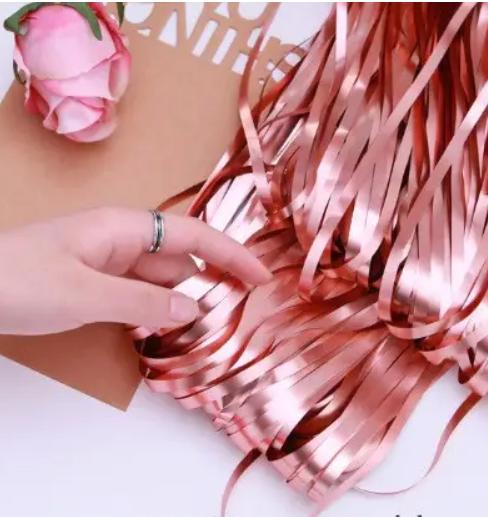 Дождик мишура для фотозоны матовый 2х1 м Розовое золото (1009)