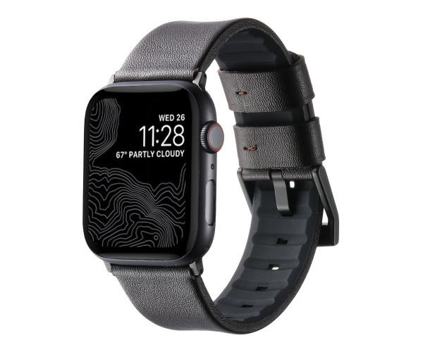 Ремешок Leather-Silicone для Watch 38/40/41 мм Coffe Black