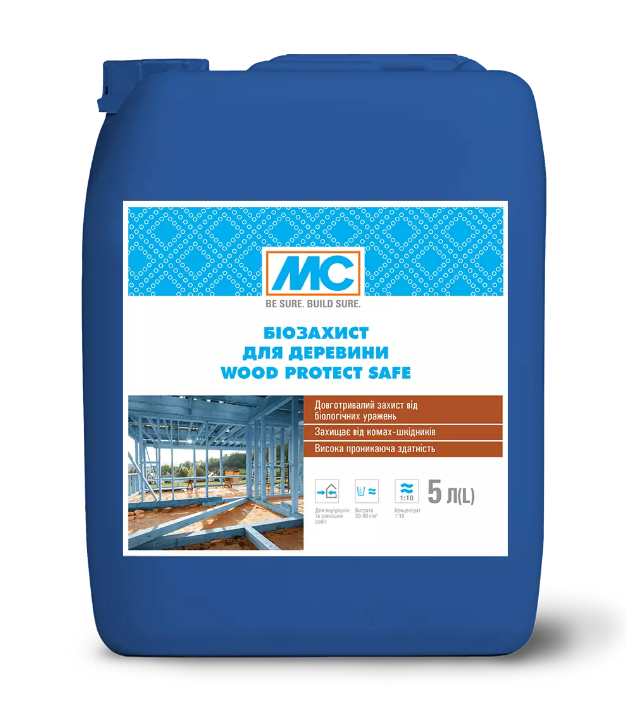 Биозащита для древесины для стропильных систем MC-Bauchemie Wood Protect Safe 5 л Биозащита для древесины для стропильных систем MC-Bauchemie Wood Protect Safe 5 л