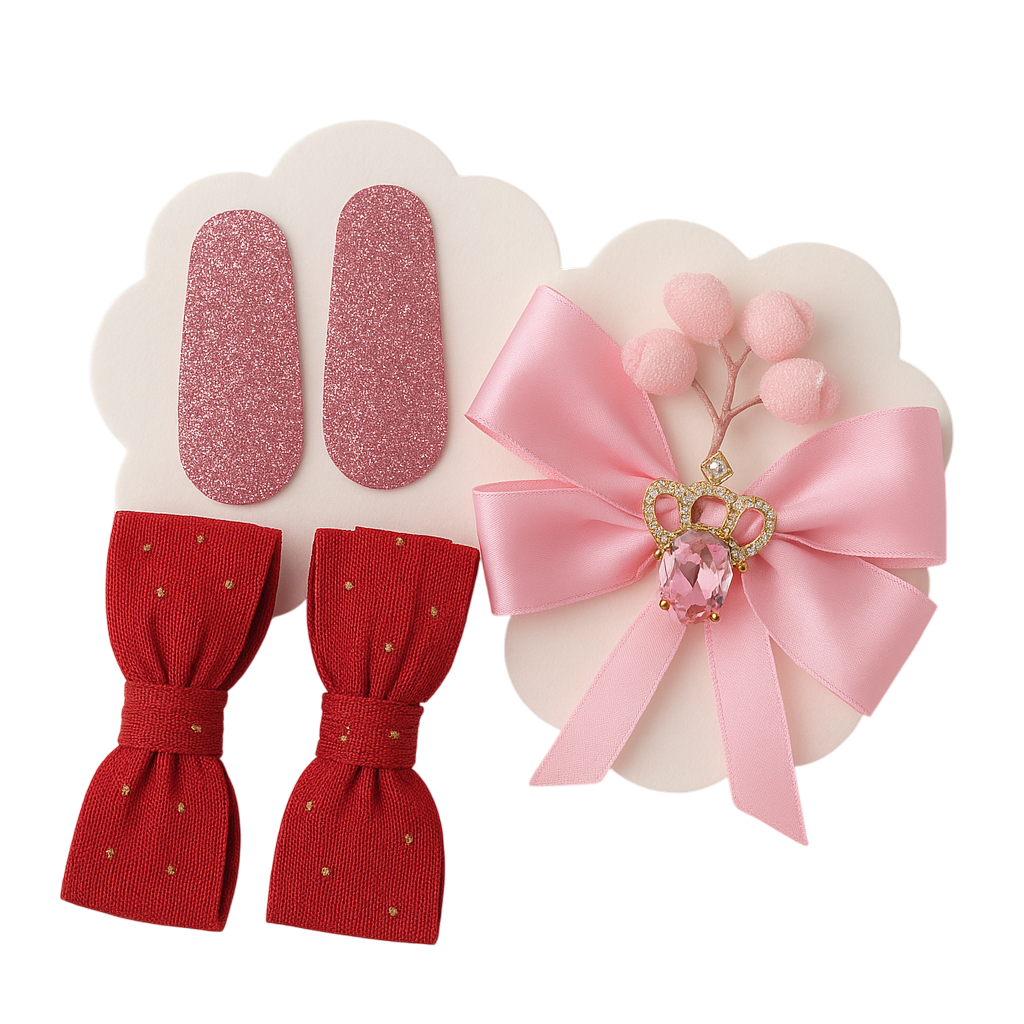 Подарочный набор резинок и заколок для волос ручной работы 7 шт. (2598044784)